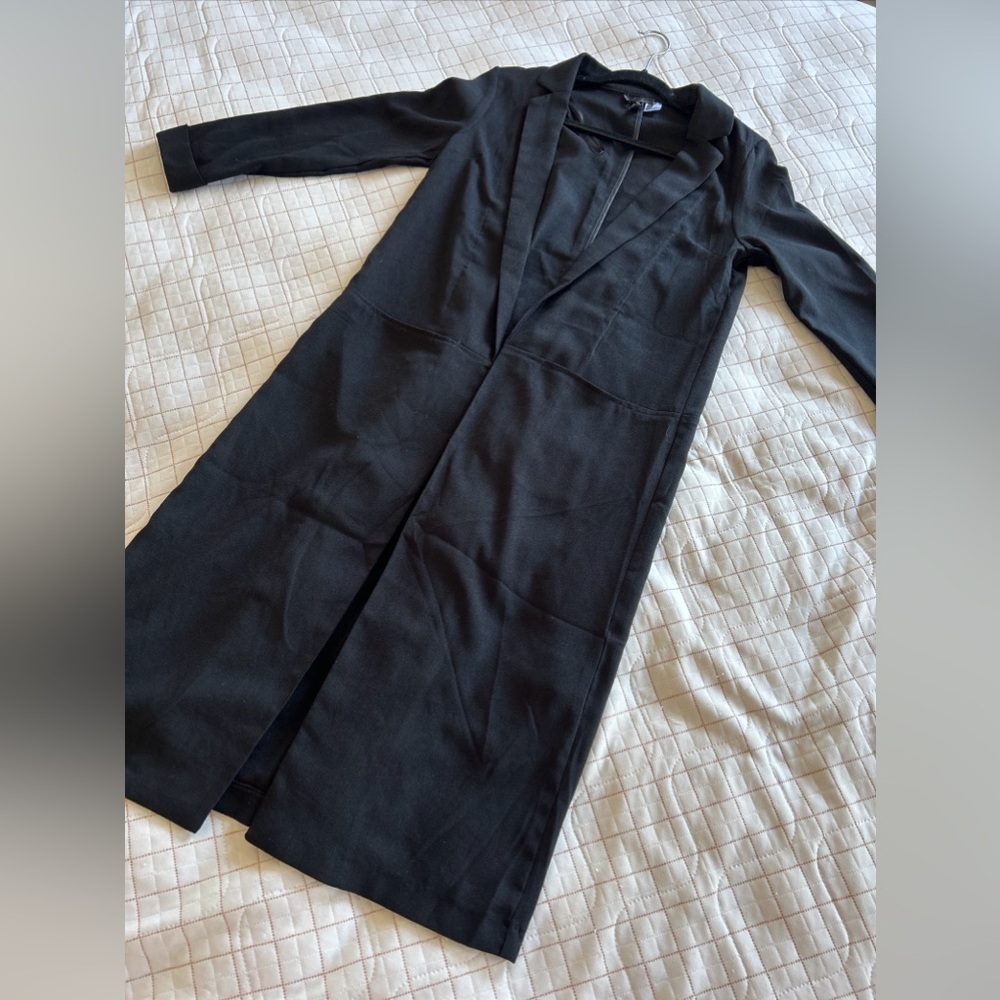 Divided H&M Knit Open Front Jacket Women's Long Sleeve Black Front Pockets Small